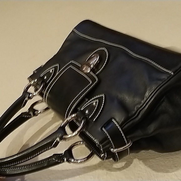 Marc Jacobs Vintage  Contrast Stitches Black Turlock Leather Bag - Picture 11 of 17